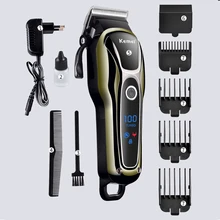 KEMEI профессиональный электрический триммер для волос Мужская Бритва Парикмахерская Стрижка ЖК-машина