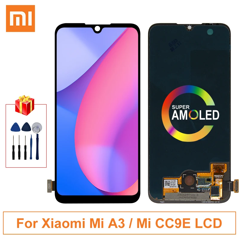 Super Amoled для Xiaomi MI A3 ЖК дисплей сенсорный экран дигитайзер Запасные части Mi CC9E