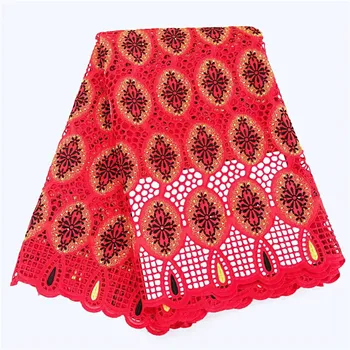 

5 yard Swiss lace fabric 2020 latest Dry lace embroidery African 100% cotton fabrics Swiss voile lace popular Dubai style YL0871