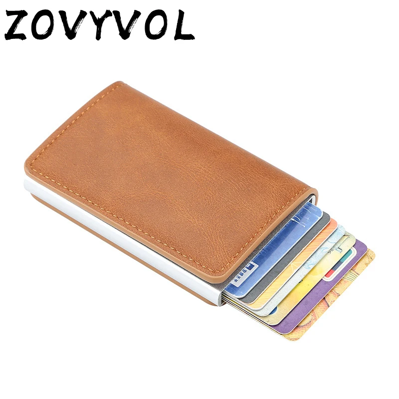 ZOVYVOL, тонкие кошельки, Мини кошельки, маленькие кожаные тонкие Rfid держатель для карт, мужские кошельки, сумка для денег, Мужской винтажный черный короткий кошелек