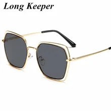 Модные квадратные солнцезащитные очки для женщин бренд в дизайнерской металлической оправе градиентные линзы Женские Ретро солнцезащитные очки полигональные очки Оттенки UV400