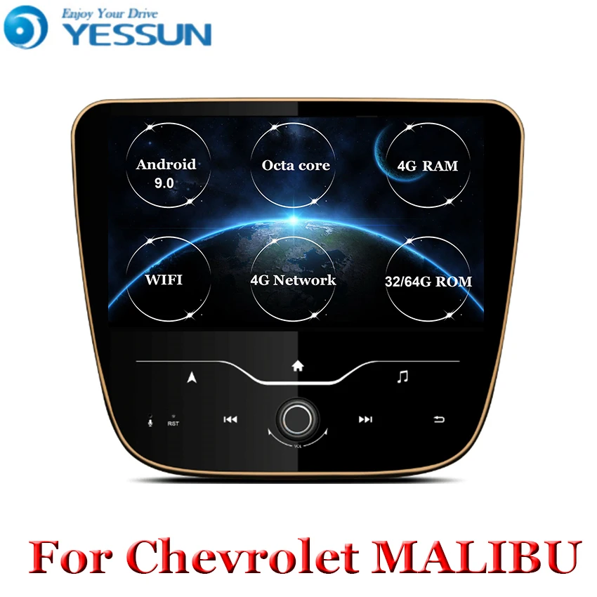 Восьмиядерный 1024*600 Android 9 автомобильный DVD gps навигатор плеер стерео для Chevrolet MALIBU