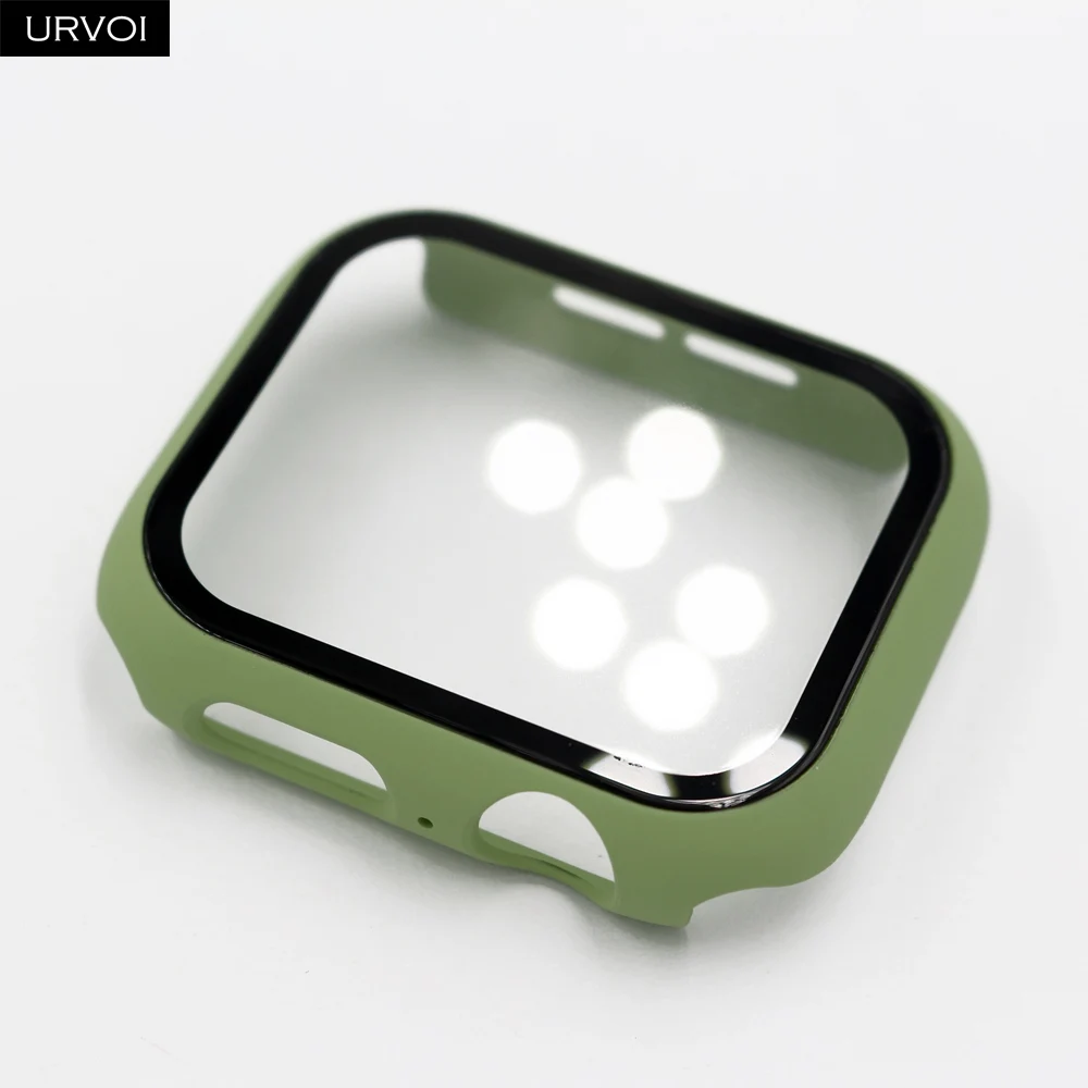 URVOI Matte Plastic Bumper with Tempered Glass for Smartwatch Protection