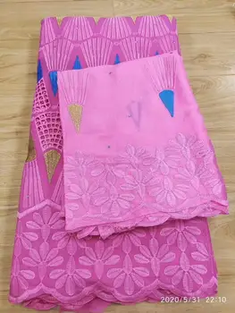 

2020 African Swiss Voile Lace Fabric embroidery lace trim high quality african Dry cotton lace fabric for wedding