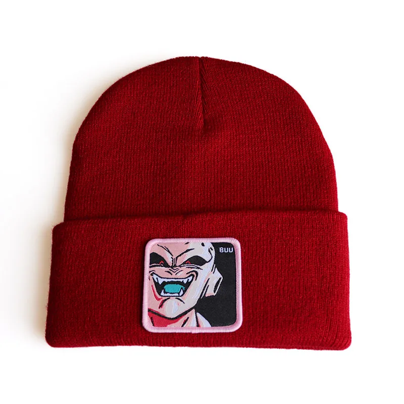 Аниме Majin Buu Beanies шапка вязаная Лыжная шляпа Dragon Ball Z хип-хоп чепчик унисекс Кепка для мужчин и женщин - Цвет: Бургундия