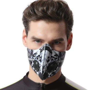 

High quality Face shield mask anti dust pm2.5 carbon filter washable anti odor pollution running sports mask fast shipping