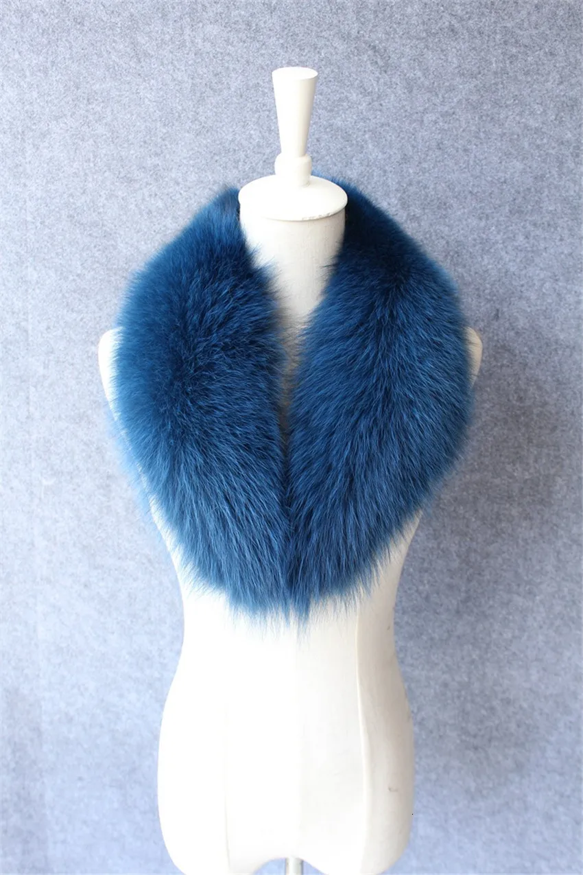 Зимние шею пальто свитер роскошные меховые CollarGenuine лисий мех съемный воротник шарфы Мода меховой шарф L25