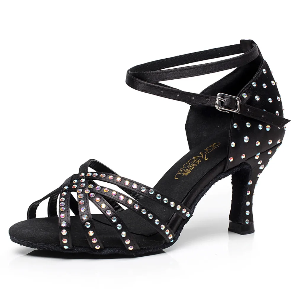 

Discounts Ballroom Outdoor Outsole Latin Jazz Women Dancing Shoes Czech Sexy Tango Plus Size Buty Latino Dance High Heels Black