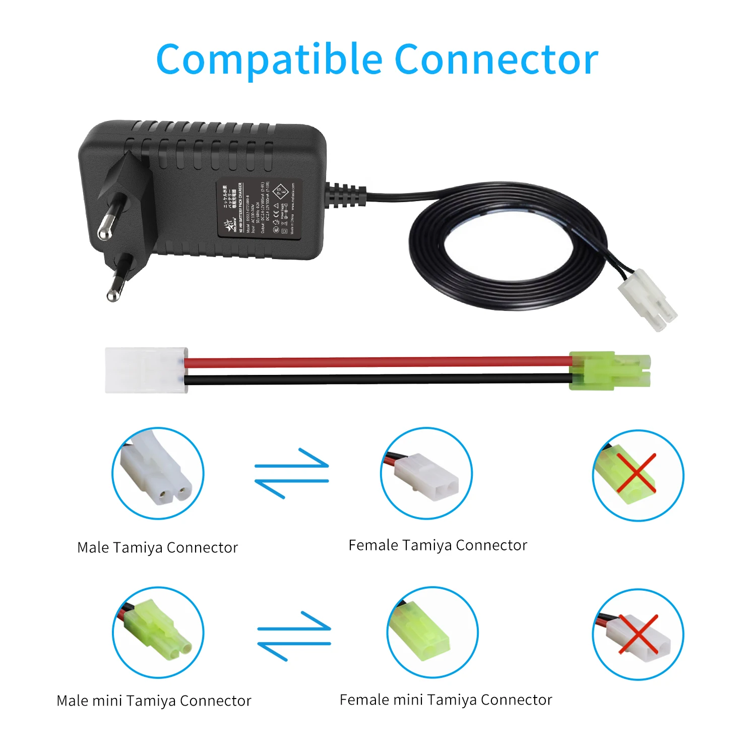 7.2V 8.4V 9.6V NIMH Battery Charger 2-10S Airsoft RC Car battery Tamiya Mini Tamiya Connector