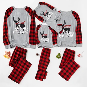 

Autumn Winter Family Matching Clothes Pajamas Suit Christmas Pajamas Costume Outfit Family Look Mother and Daughter Clothes