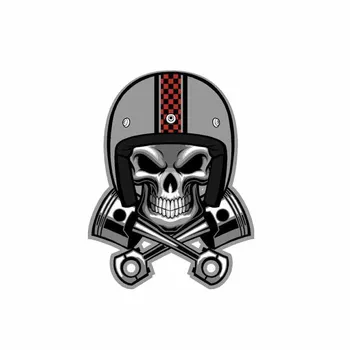 

PLAY COOL Funny Skull Pistons Helmet Car Sticker Automobiles Motorcycles Exterior Accessories PVC Decal for Cafe Racer Lada Vw