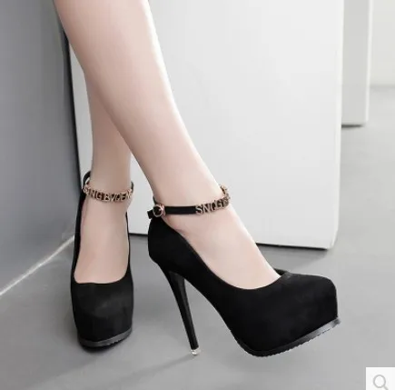 

2017 New Style Spring-Style Ultra-High-Heel Waterproof Platform Suede round-Toe WOMEN'S Shoes