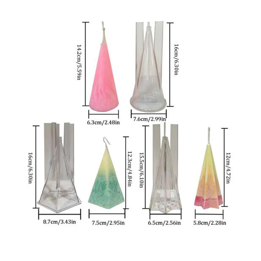 DIY свеча ручной работы формы свечи конус делая пластиковые модели прозрачные многоразовые Цветок tealight ароматические свечи сделать форма, форма
