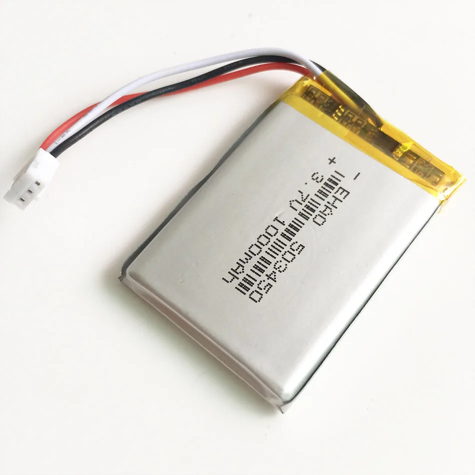 3,7 в 1000 мАч 503450 JST PH 2,0 мм 3pin штекер литиево-полимерный lipo аккумуляторная батарея для MP3 DVD, Pad камера рекордер динамик