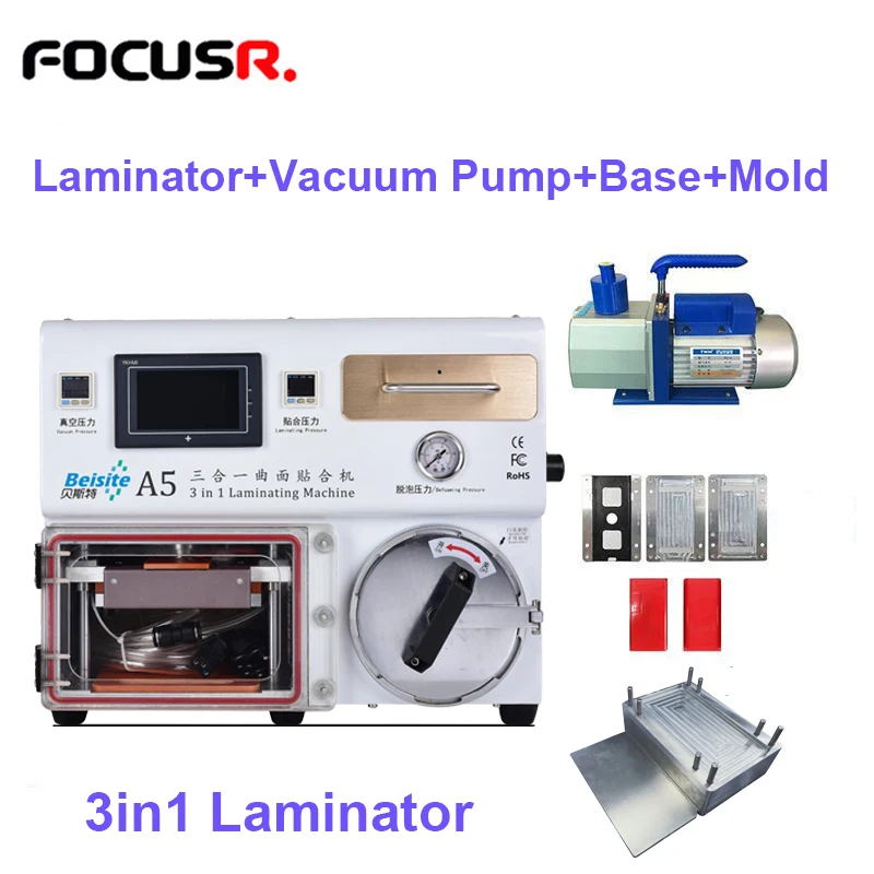 

3in1 Function Vacuum YMJ Laminating Machine OCA laminator LCD refurbish for iPhone Samsung With Bubble Remover And VU Lamp.