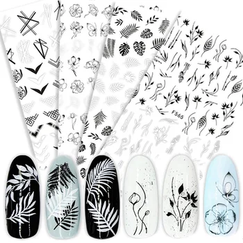 

3D Nail Stickers Flower Tropical Plants Image Sticker Adhesive Transfer Sticker Decals DIY Nail Art Decorations