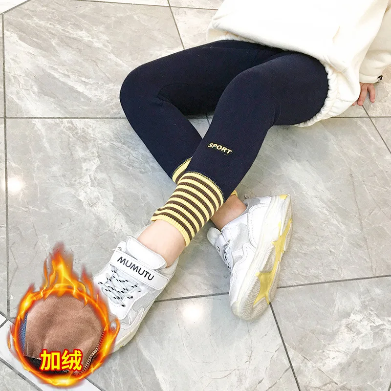autumn winter girls leggings kids children trousers striped fashion age 10 12