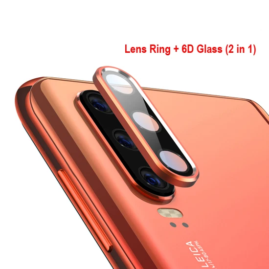 Orange 2in1 6D Glass Для huawei P30 Pro защита для экрана камеры+ задняя защита объектива Кольцо чехол для huawei P20 Pro задняя 2 в 1 6D закаленное стекло - Цвет: Orange 2in1 6D Glass