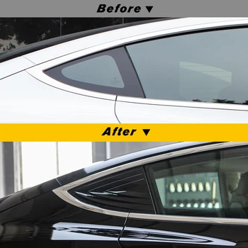

Model3 Car Rear Window Triangle Sticker Shutter Decorative Patch for Tesla Model 3 Car Accessories Carbon Fiber 2020 Model Three