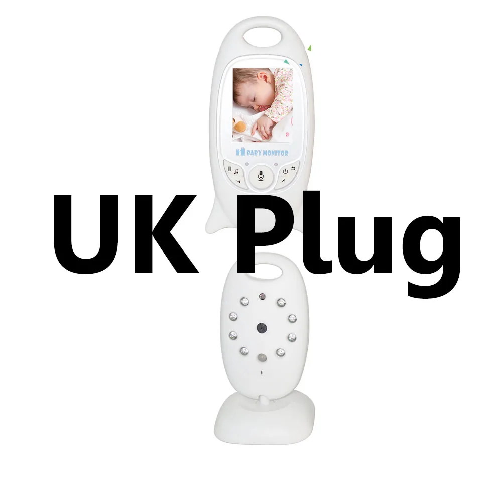 UK Plug Беспроводной видеоняня спальный монитор 2,0 дюймов Камера Безопасности 2 способ разговора ИК, ночное видение Светодиодный контроль температуры с 8 Lullab - Цвет: UK Plug