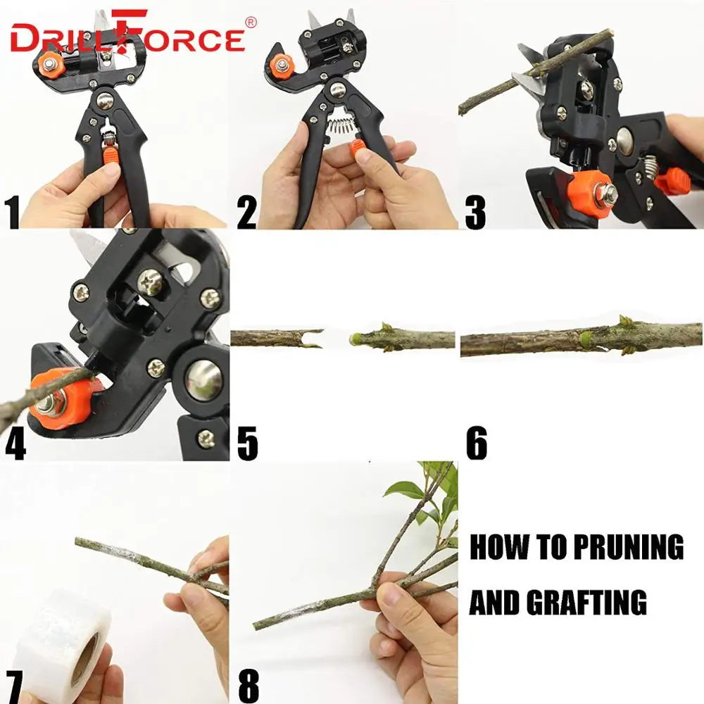 Садовые ножницы Drillforce сельскохозяйственные для прививки фруктов и деревьев