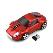CHYI Car Shape Wireless Computer Mouse USB Optical 3D Mini With LED Light PC Mause 1600 DPI Mice For Kids Gift Desktop Laptop