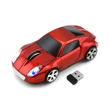 

CHYI Car Shape Wireless Computer Mouse USB Optical 3D Mini With LED Light PC Mause 1600 DPI Mice For Kids Gift Desktop Laptop