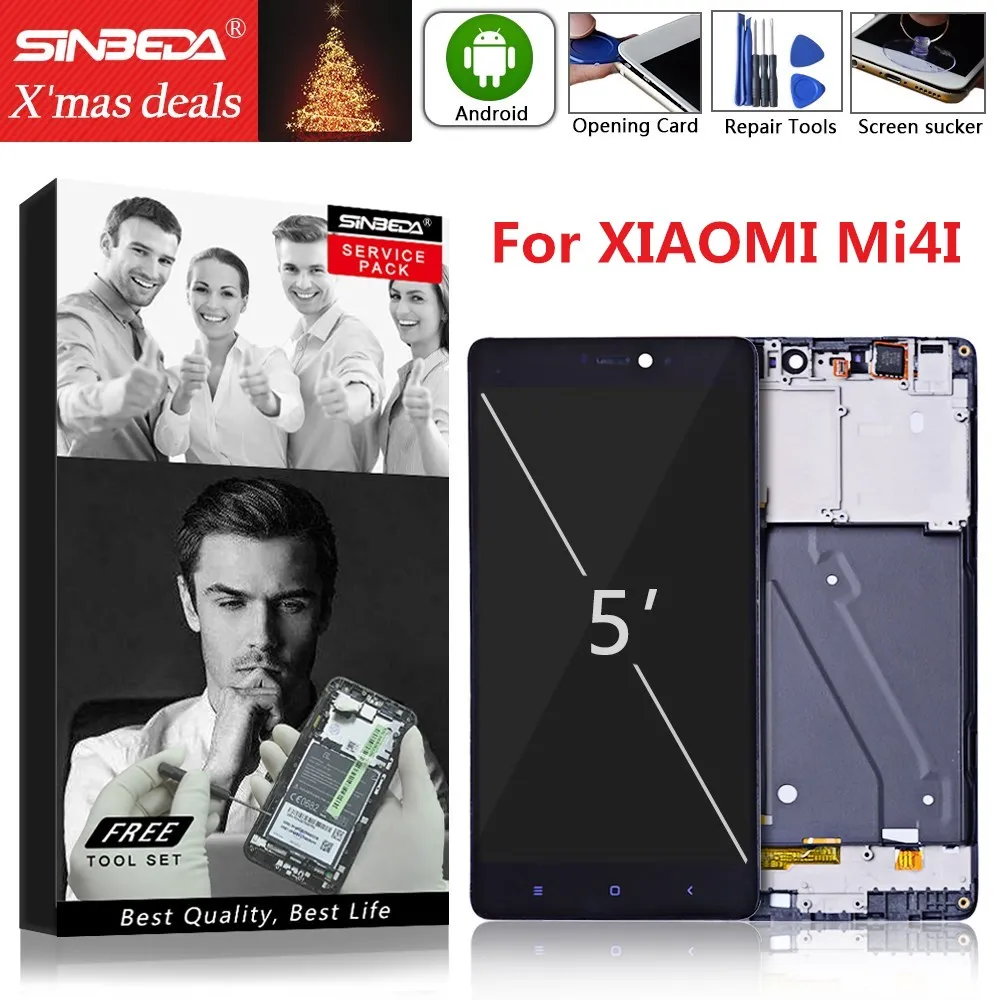 

5.0" For XIAOMI Mi 4i LCD Digitizer Touch Screen with Frame Assembly Replacement For Xiaomi Mi4i LCD Display MI 4i Display