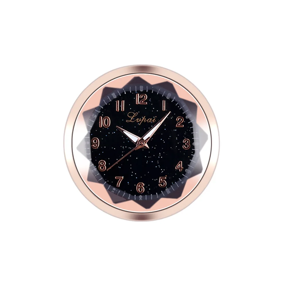 gold New Car decoration electronic meter car clock Auto Interior automotive ornament sticker Interior clock on car accessories - Цвет: gold