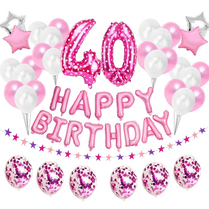 Ballons Pour Ceremonie Hommes Et Femmes 38 Pieces Pour 40e Anniversaire En Or Rose Pour 40 Ans Fournitures De Fete Aliexpress