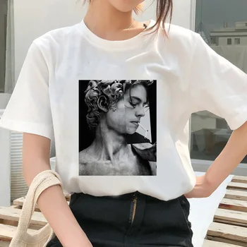 

Oversized T-shirt White Tops Women 2020 Cotton Streetwear Sale Half Sleeve Music Dance Funny Gift Print Couple Short Sleeve