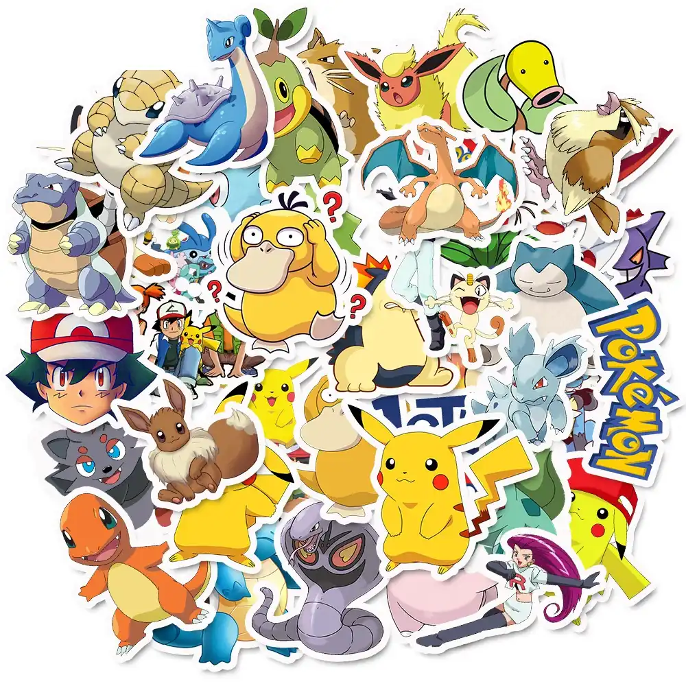 10 50 100ピース ロット漫画アニメポケモンステッカーかわいいピカチュウスケートボード自転車ラップトップギター子供防水おもちゃ Stickers Aliexpress