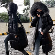 Women Winter Long Parka Fashion Space Cotton Padded Warm Thicken Jacket Coat Ladies Coat Long Outwear