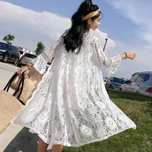 Стиль, летняя одежда, тонкий кружевной открытый солнцезащитный кардиган, женское длинное пальто средней длины, шаль, пляжный приморский праздник