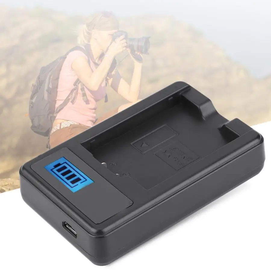 New EN-EL21 Camera Battery Charger with LCD Charging Display Single Charge Slot Black Power