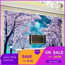 Пользовательские размеры фото мечта пейзаж 3D гостиная диван проходу кофе дом супермаркет Сакура цветы обои росписи