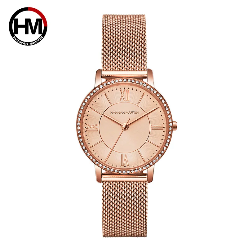 Reloj Mujer роскошные Брендовые женские часы с бриллиантами полностью розовое золото