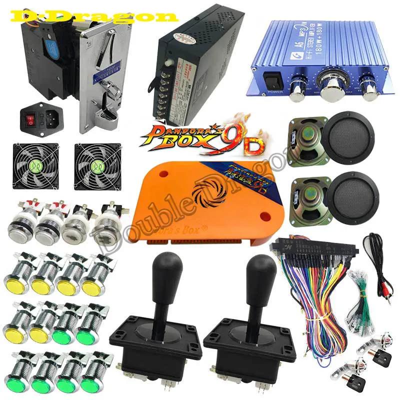 US $111.99 2019 Latest Retro Pandoras Box 9D DIY Kit 2222 in 1 Board Chrome Silver Plated LED Push Button 33mm For Arcade Game Console