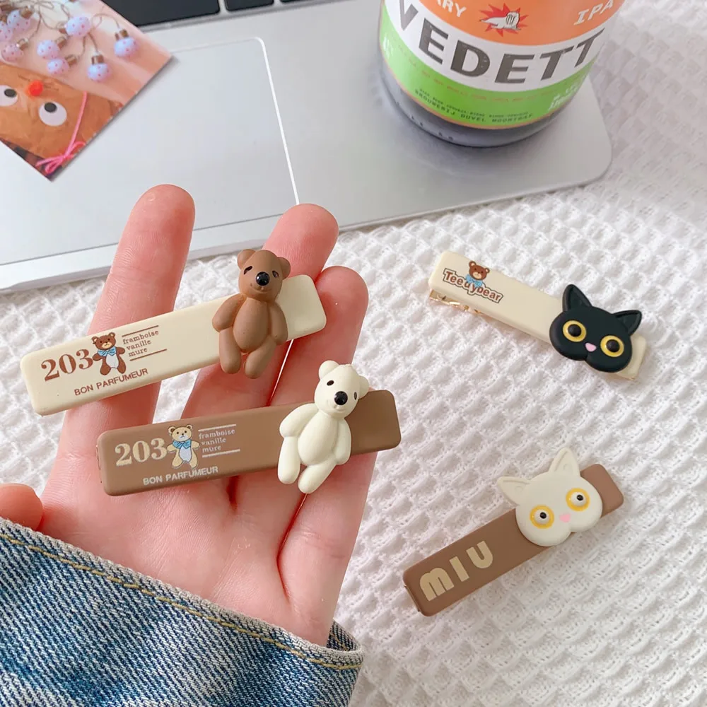 

Новые милые заколки для волос с мультяшным котом медведем для девочек повязка на голову заколки для волос заколки детские модные аксессуары для волос