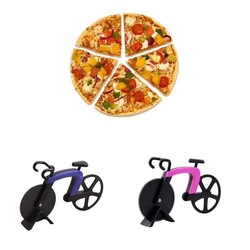 Short Pizza Bicycle Creative Bicycle Pizza Cutter Pizza Roller Knife