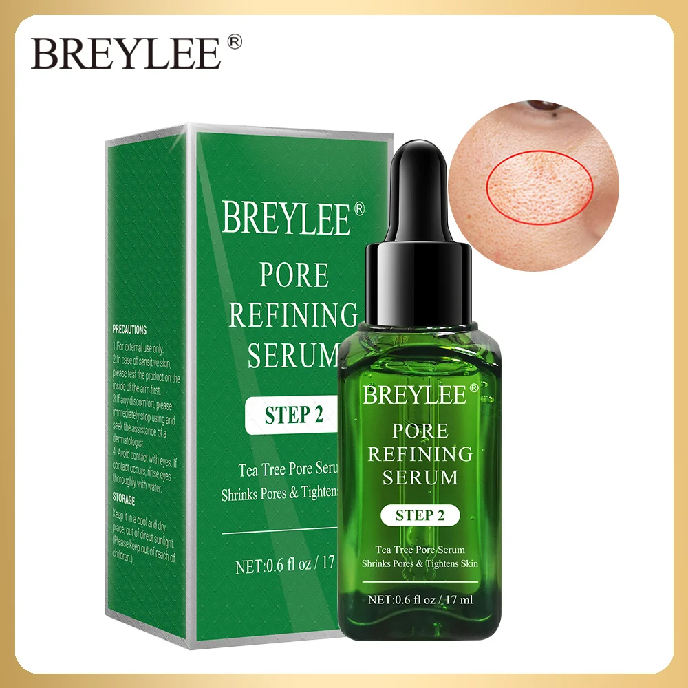 

BREYLEE Pore Refining Serum Shrink Pores Tightens Skin Care Essence Moisturizing Whitening Anti-aging Oil Control Facial Essence