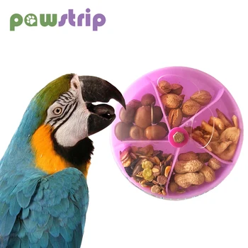 

5 Grids Pet Bird Feeder Parrot Foraging Wheel Bite Resistant Parrots Chew Toy Puzzle Feeding Toys for Bird Parrot Food Container