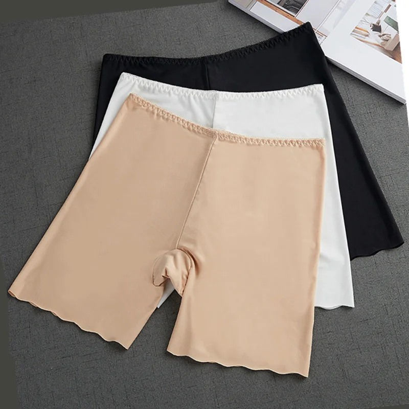 Ice Silk Womens Skirt Shorts Boxer Panties Girls Safety Briefs Boyshort Underpants Tights Slim Lingeries Short Pants Summer