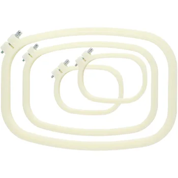 

Embroidery Hoop Square Cross Stitch Hoops Ivory-White Pack of 4, Different Sizes - 5 Inches 10 Inches 13 Inches for Kids and Adu