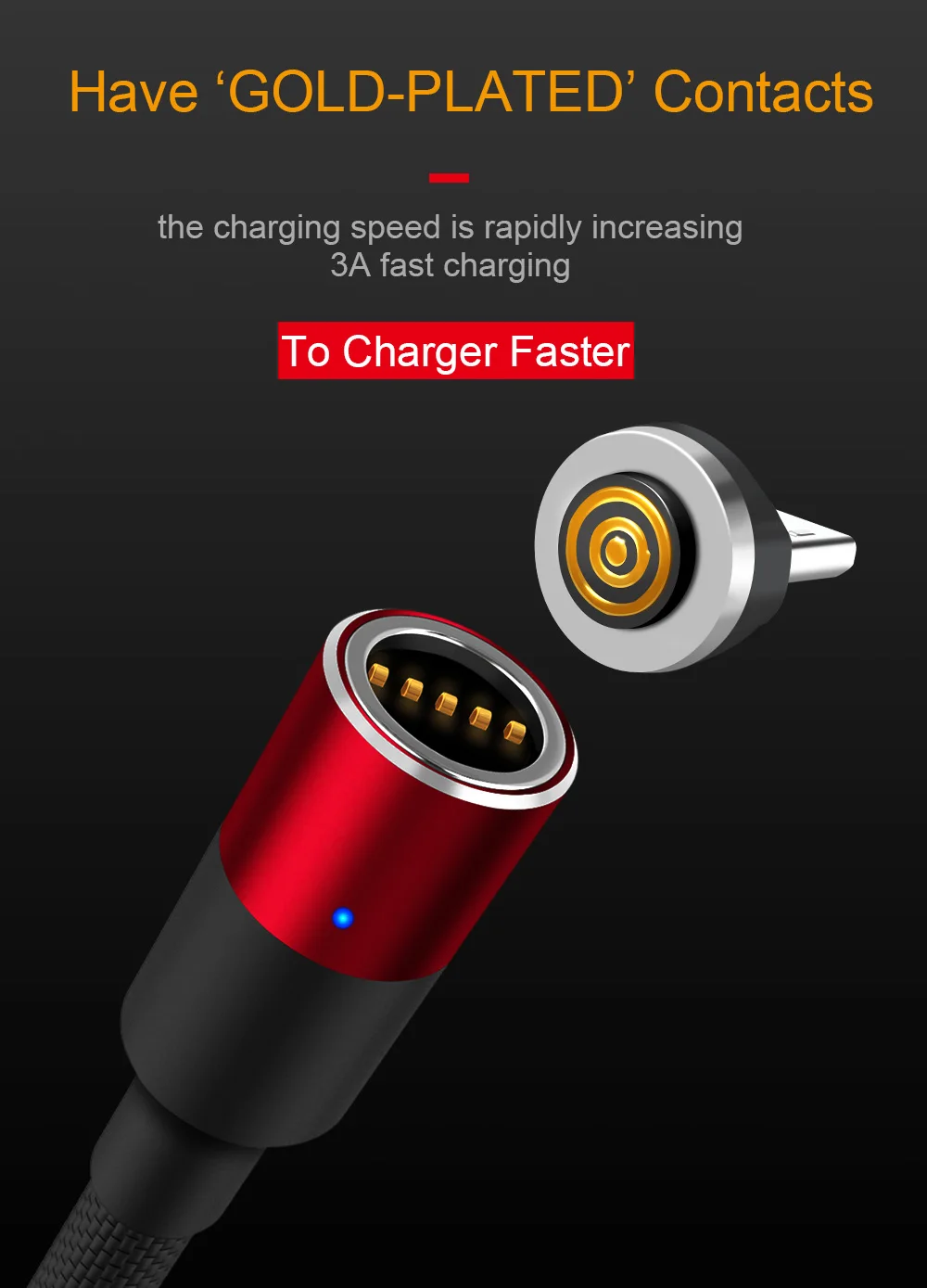 Магнитный кабель для Iphone/Micro USB/type C Магнитный кабель для быстрой зарядки 3 в 1 мобильный телефон для QC3.0 зарядки и передачи данных