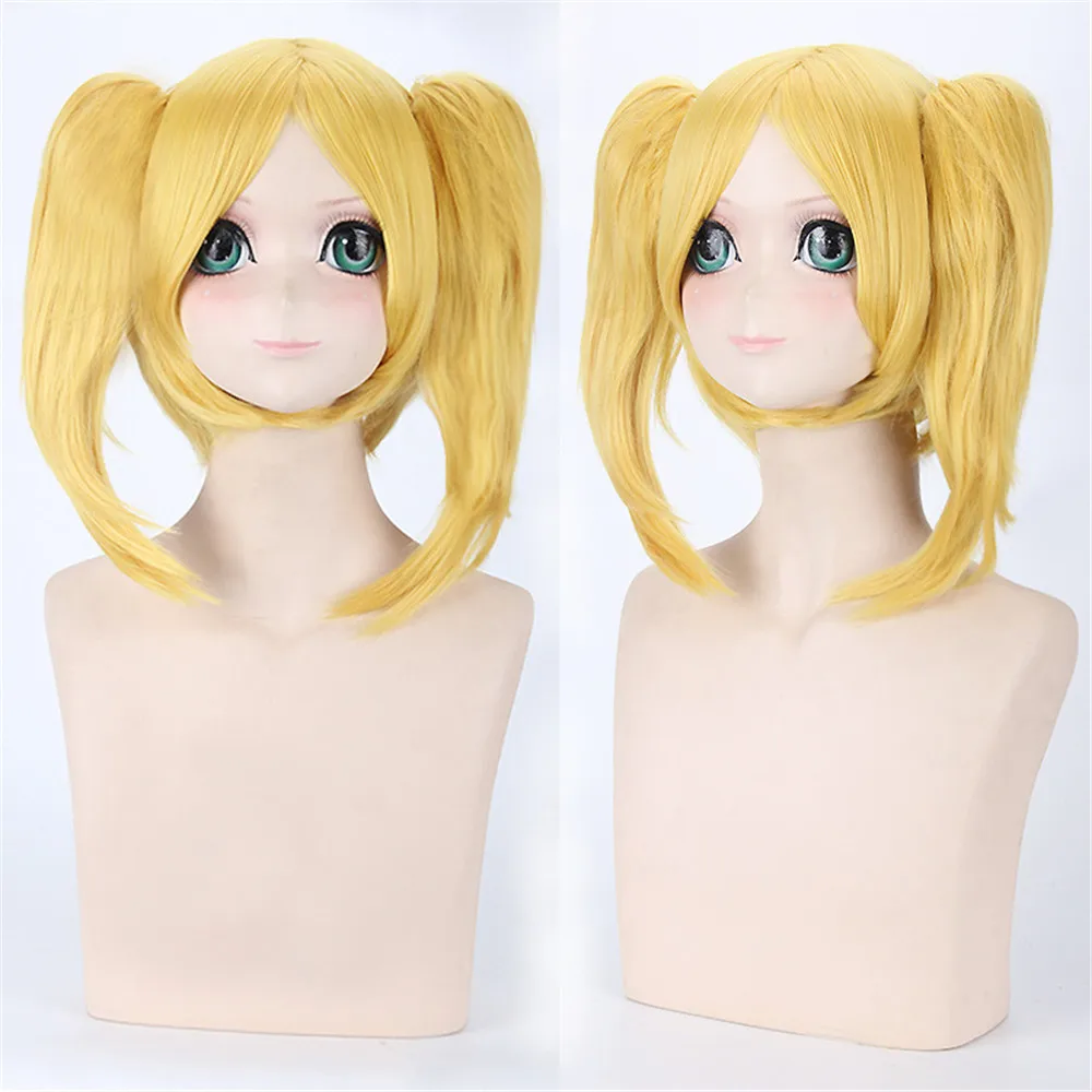 Vocaloid Kagamine Rin Project DIVA 2nd Two Ponytails Wig Cosplay Costume Women Short Heat Resistent Synthetic Hair Party Wigs |