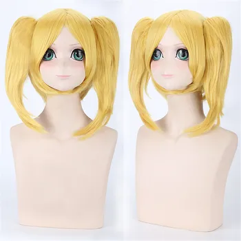 

Vocaloid Kagamine Rin Project DIVA 2nd Two Ponytails Wig Cosplay Costume Women Short Heat Resistent Synthetic Hair Party Wigs