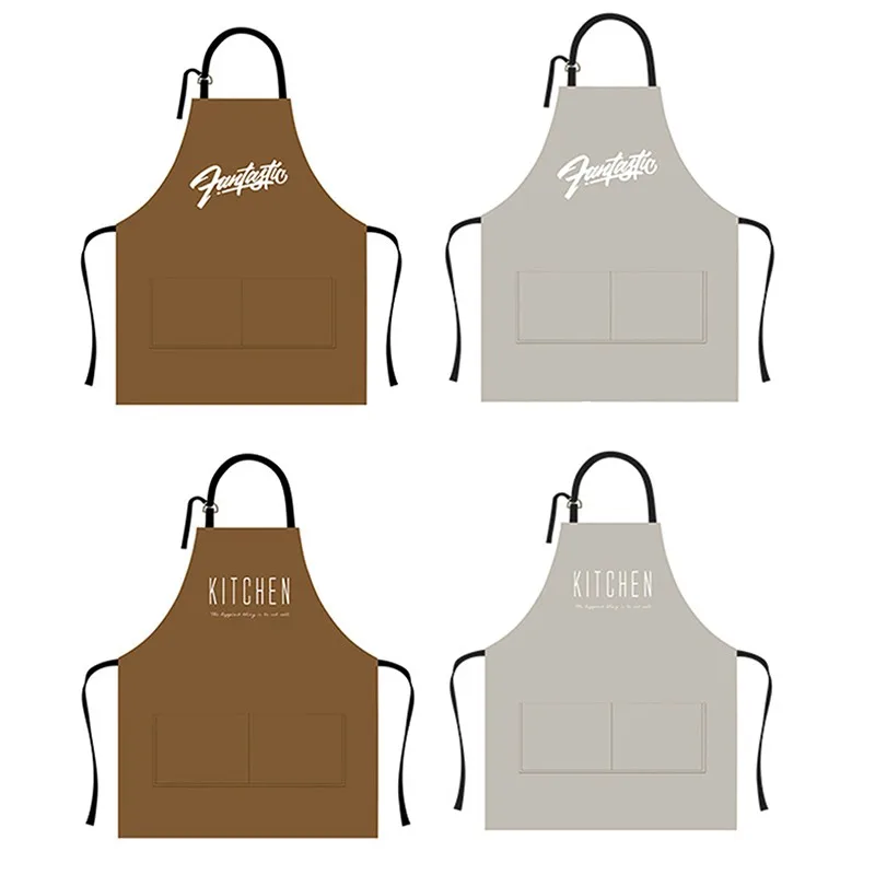 Leather Cooking Baking Aprons Waterproof Oil-Proof Kitchen Apron Restaurant Aprons For Housewife Cafe Sleeveless Apron