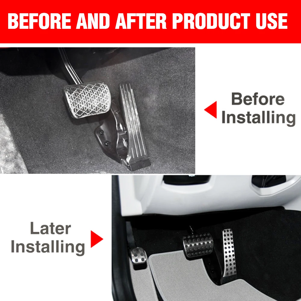 Vehemo AT/4Pcs Rest Pedal Gas Brake Pedal Manual Transmission Car Gas Pedal Durable Car Accessories Vehical Controls