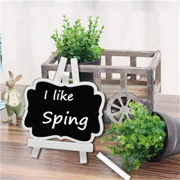 

New Hot 10Pcs Mini Wooden Blackboard Chalkboard Stand Wedding Party Table Decor Tags New Wedding Bracket Small Blackboard